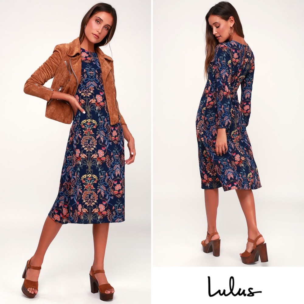 SOLD! Lulu’s || Garden Splendor Dress - Picture 1 of 11